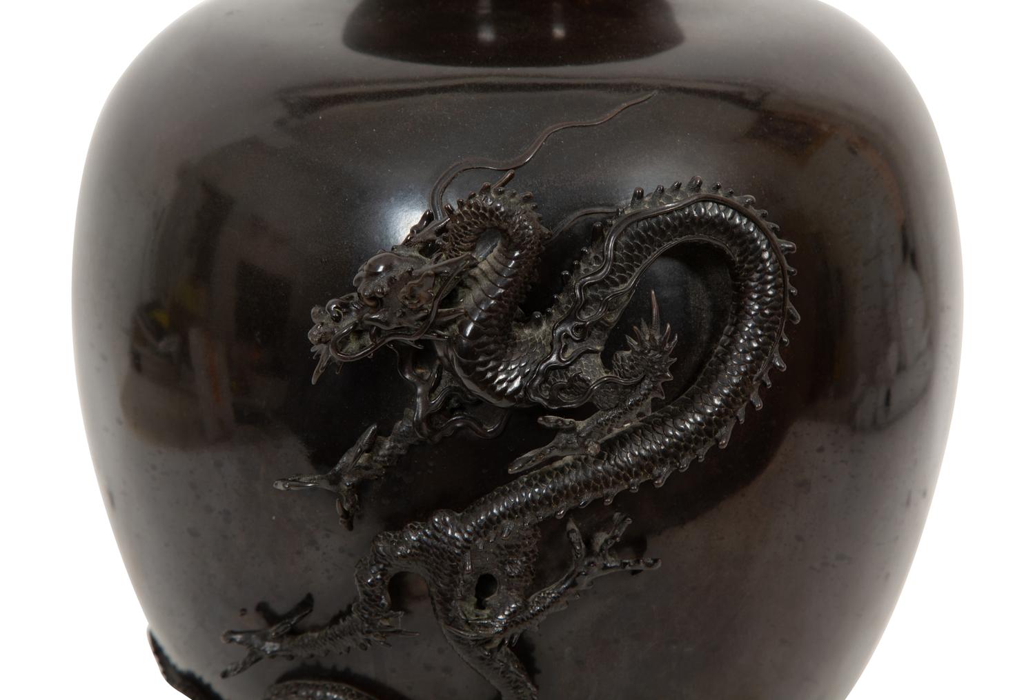 Two Japanese Bronze Vases