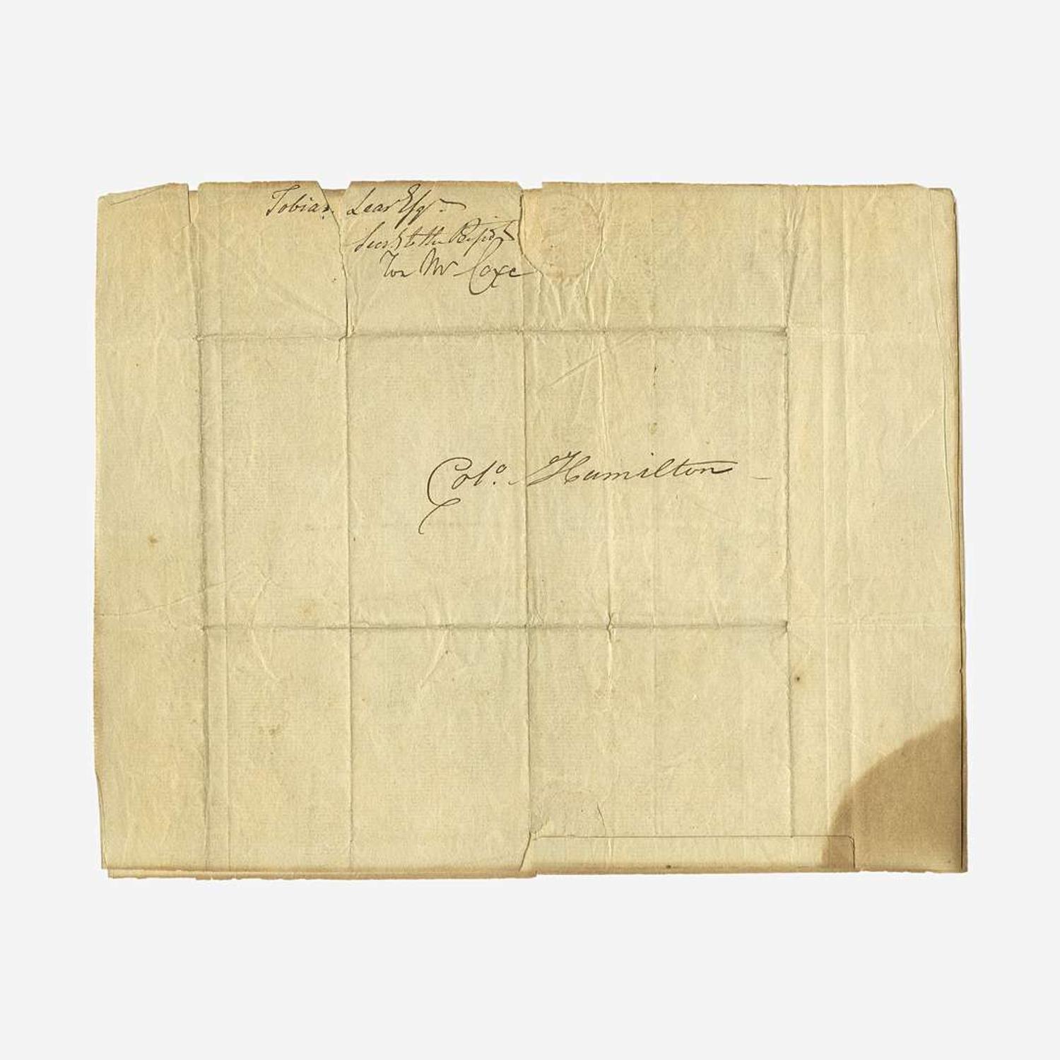 [Hamilton, Alexander] Lear, Tobias Autograph letter, signed