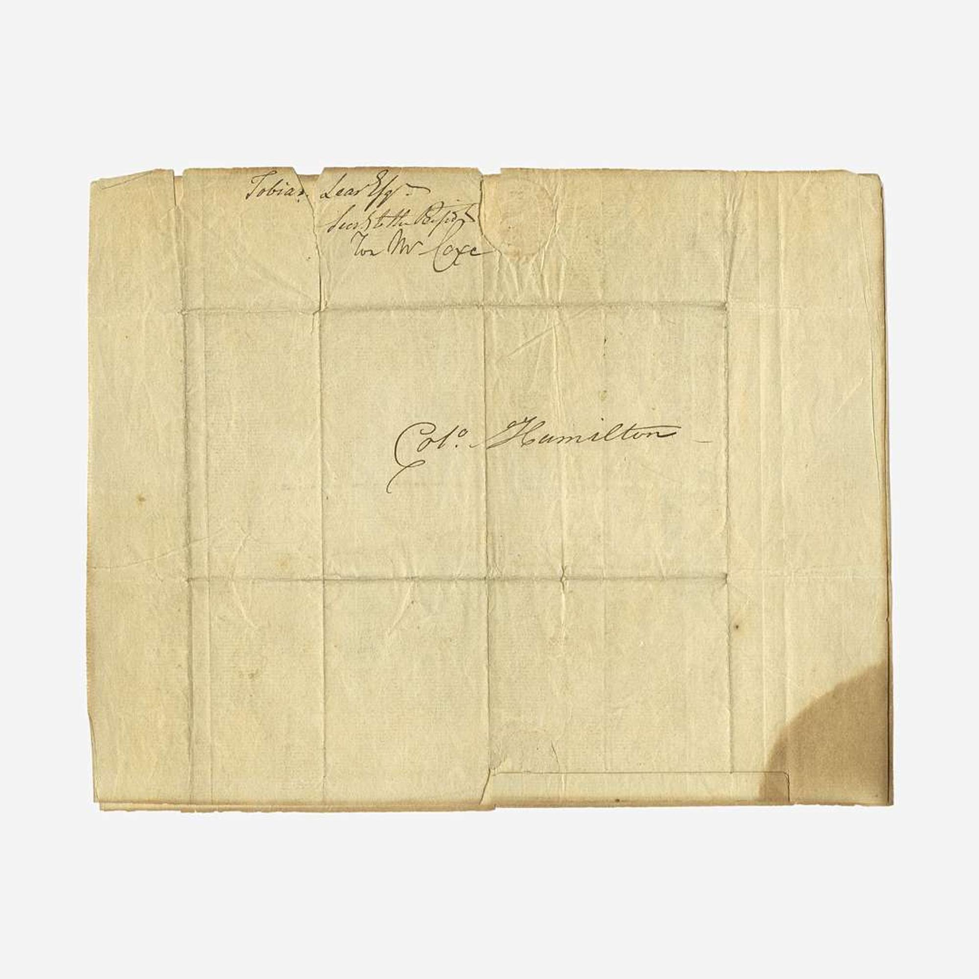 [Hamilton, Alexander] Lear, Tobias Autograph letter, signed