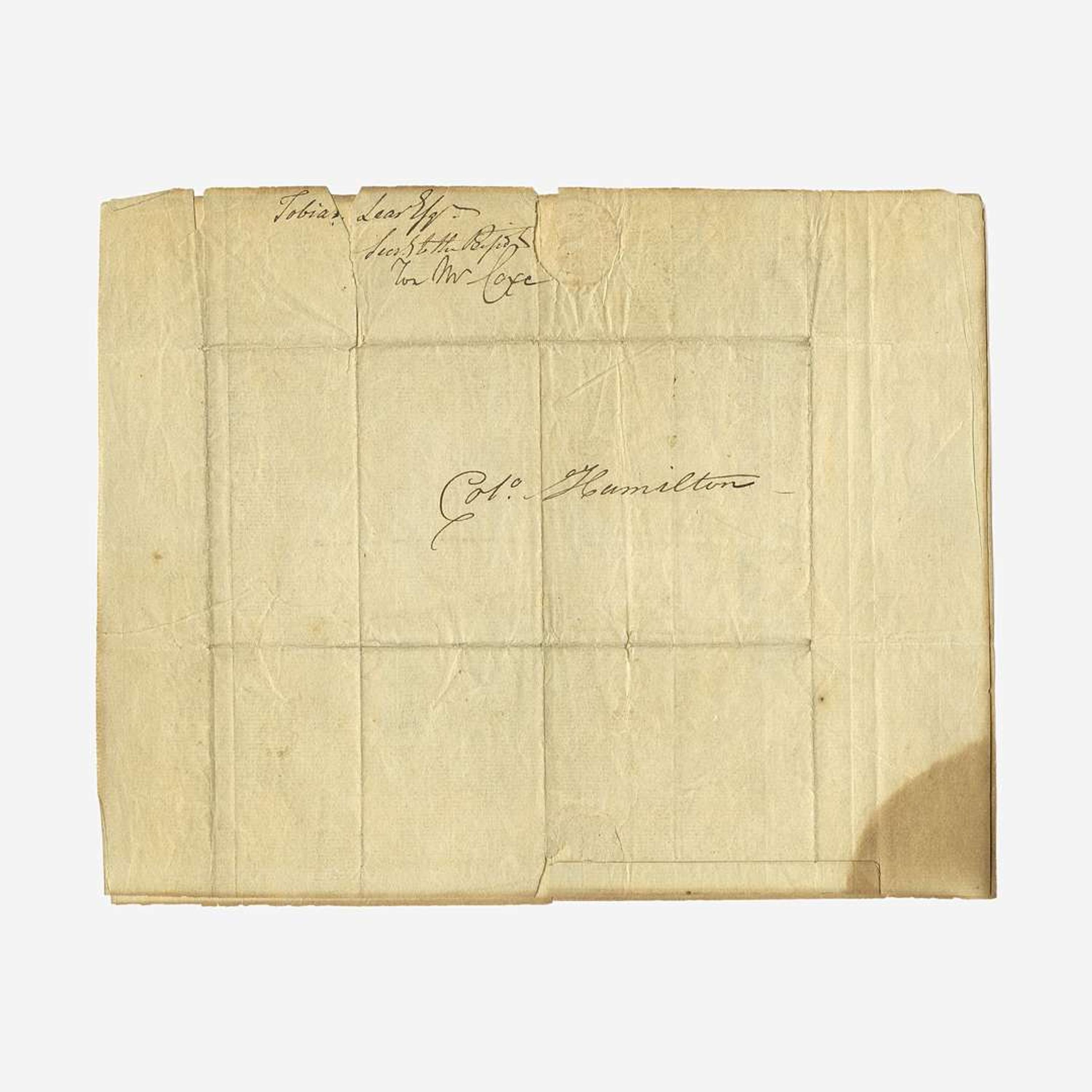 [Hamilton, Alexander] Lear, Tobias Autograph letter, signed