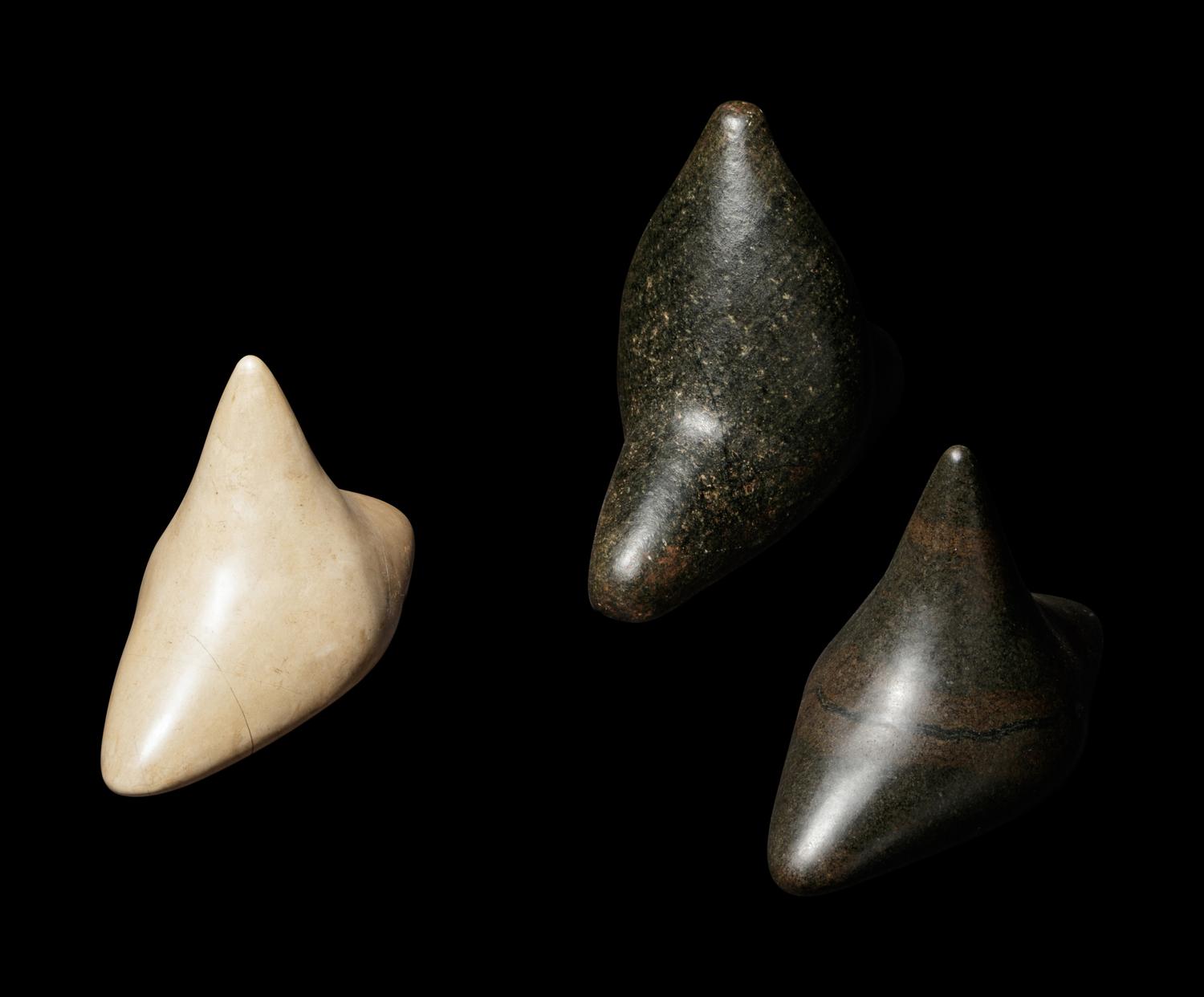 Three Taino Stone Trigonolitos