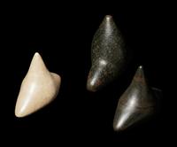 Three Taino Stone Trigonolitos