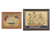 Two Sailor-Made Woolwork Pictures, England, 19th Century