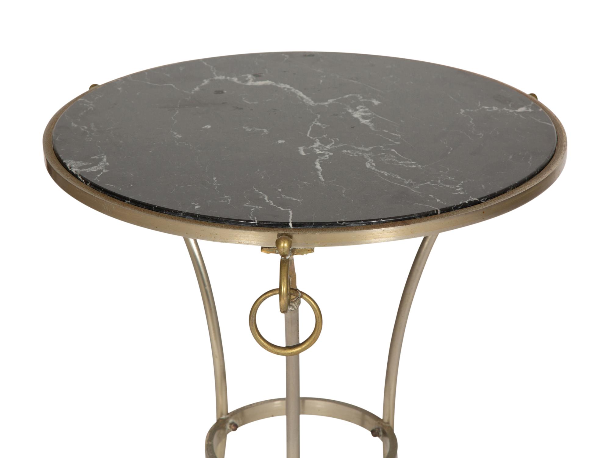 A Pair of Neoclassical Style Black Marble-Top Gueridons