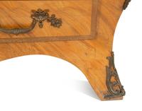 A Louis XV Style Gilt Bronze Mounted Marble-Top Bombe Commode