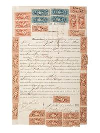 [ENSLAVEMENT & ABOLITION]. "Agreement of Registry" regarding the lease of lands and employment of "freedmen" at the Good Hope Plantation in Vidalia, LA. United States Rental and Plantation Office, District of Natchez. 23 February 1865.