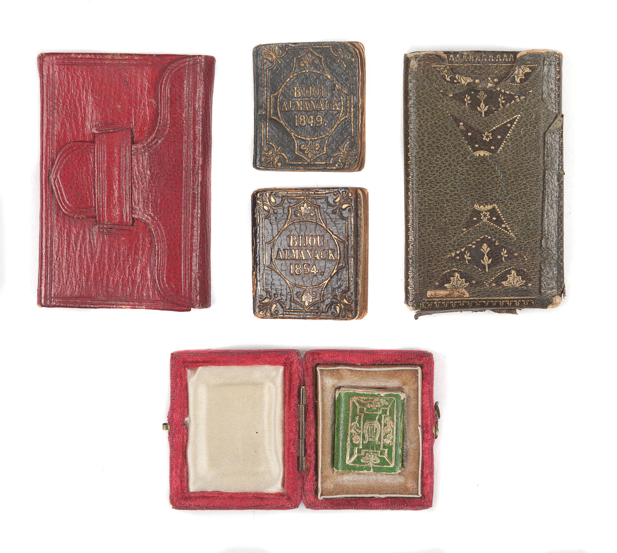 [MINIATURE BOOKS]. – [ALMANACS]. A group of 5 miniature almanacs, comprising: