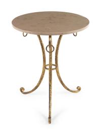 A Gilt Iron Marble-Top Side Table