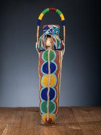 Umatilla Beaded Hide Doll Cradle