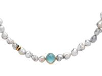 CULTURED BAROQUE PEARL AND MULTIGEM NECKLACE