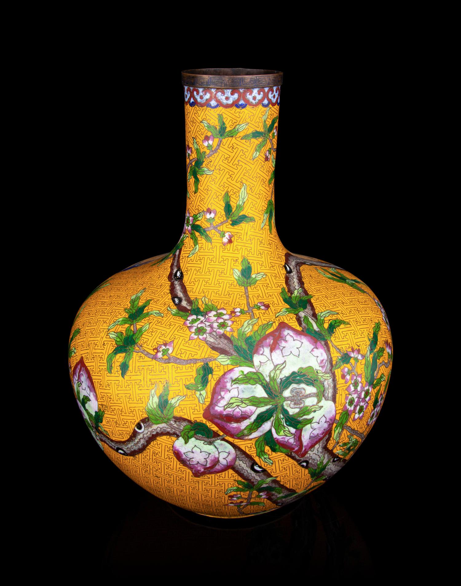 A Large Cloisonné Enamel Vase, Tianqiuping