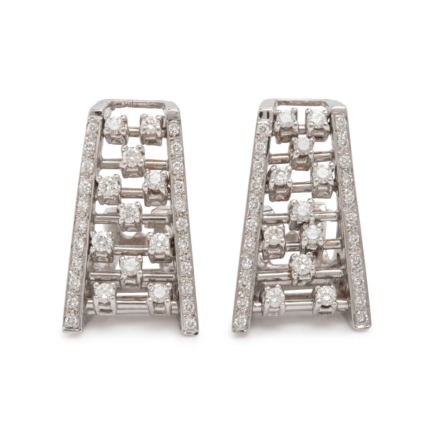 Diamond and White Gold Earrings