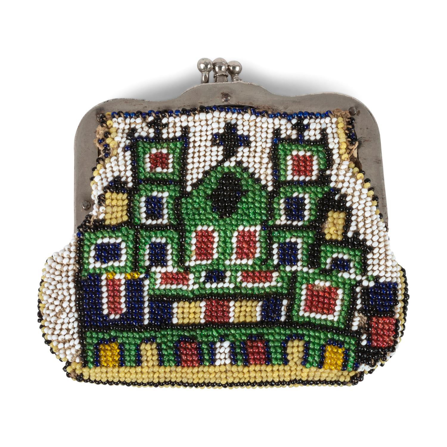 Comanche Brick-Stitched Hide Change Purse, with Candelaria Imagery