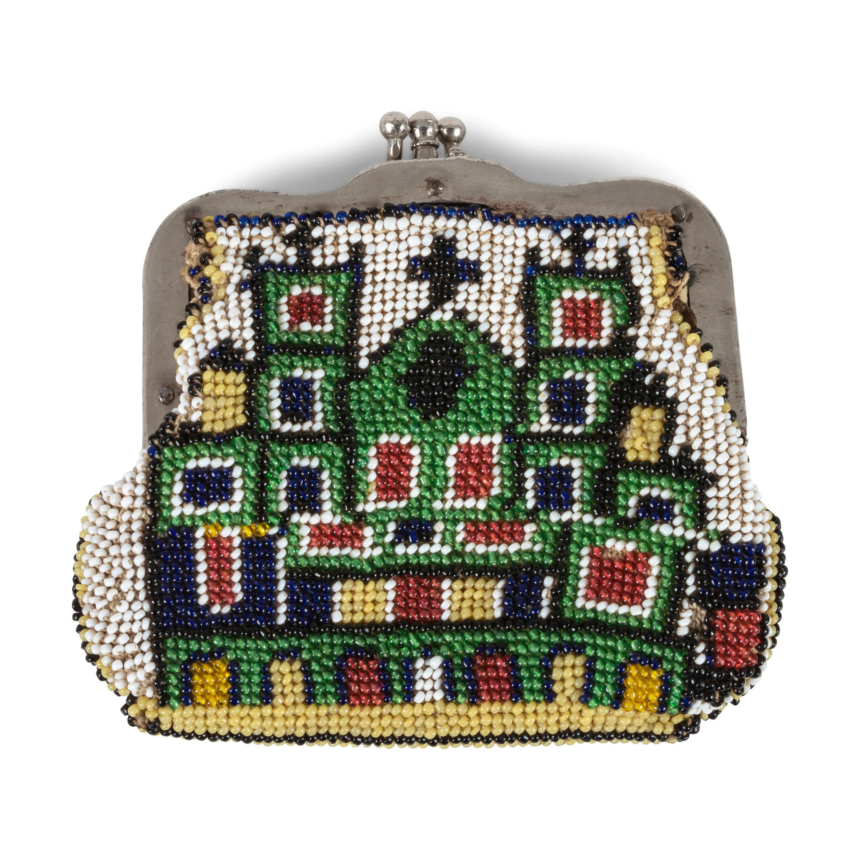Comanche Brick-Stitched Hide Change Purse, with Candelaria Imagery