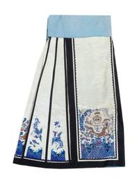 Four Embroidered Silk Apron Skirts