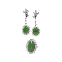JADEITE JADE AND DIAMOND SET