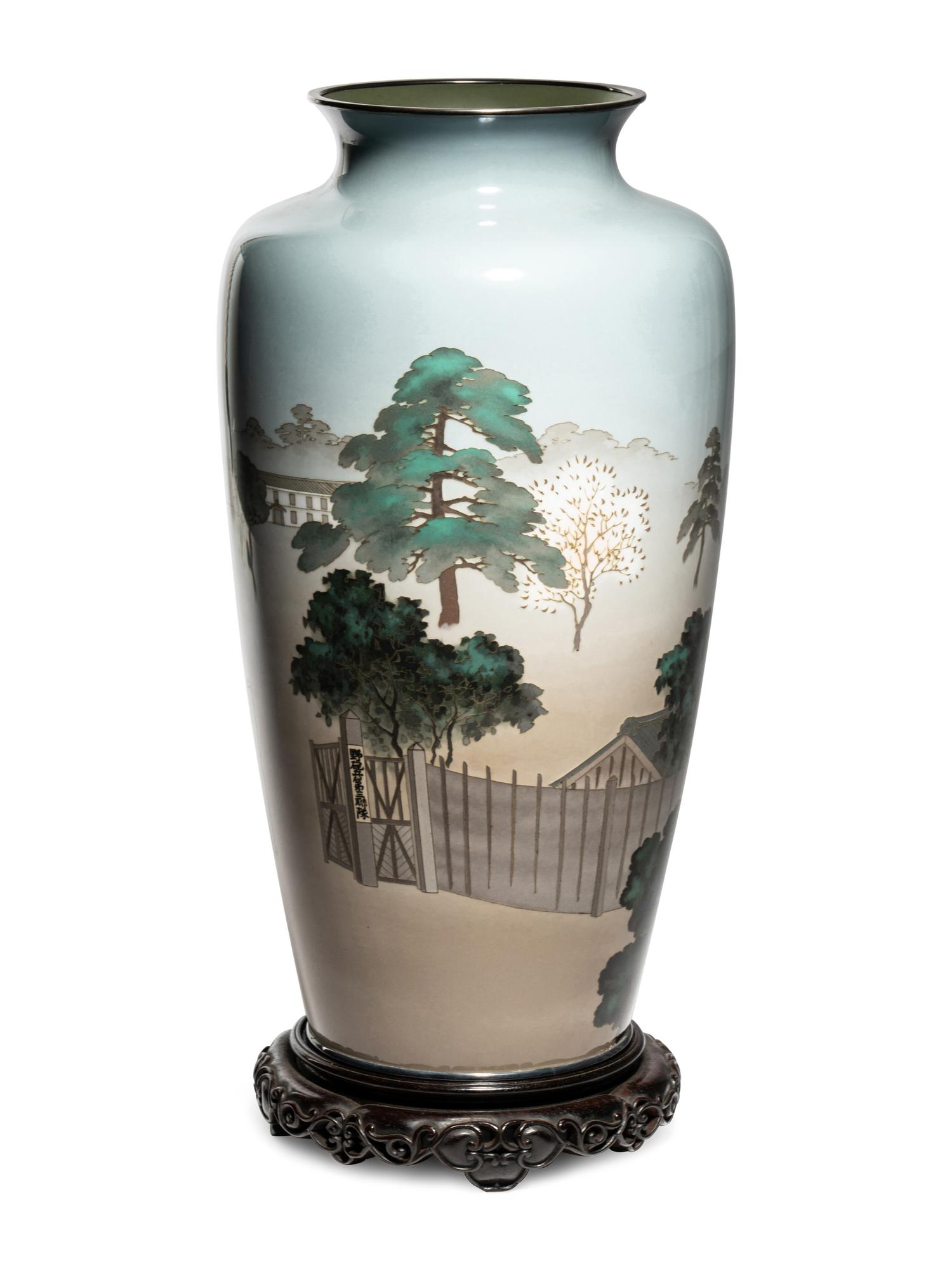 A Pair of Large Japanese Presentation Cloisonné Vases