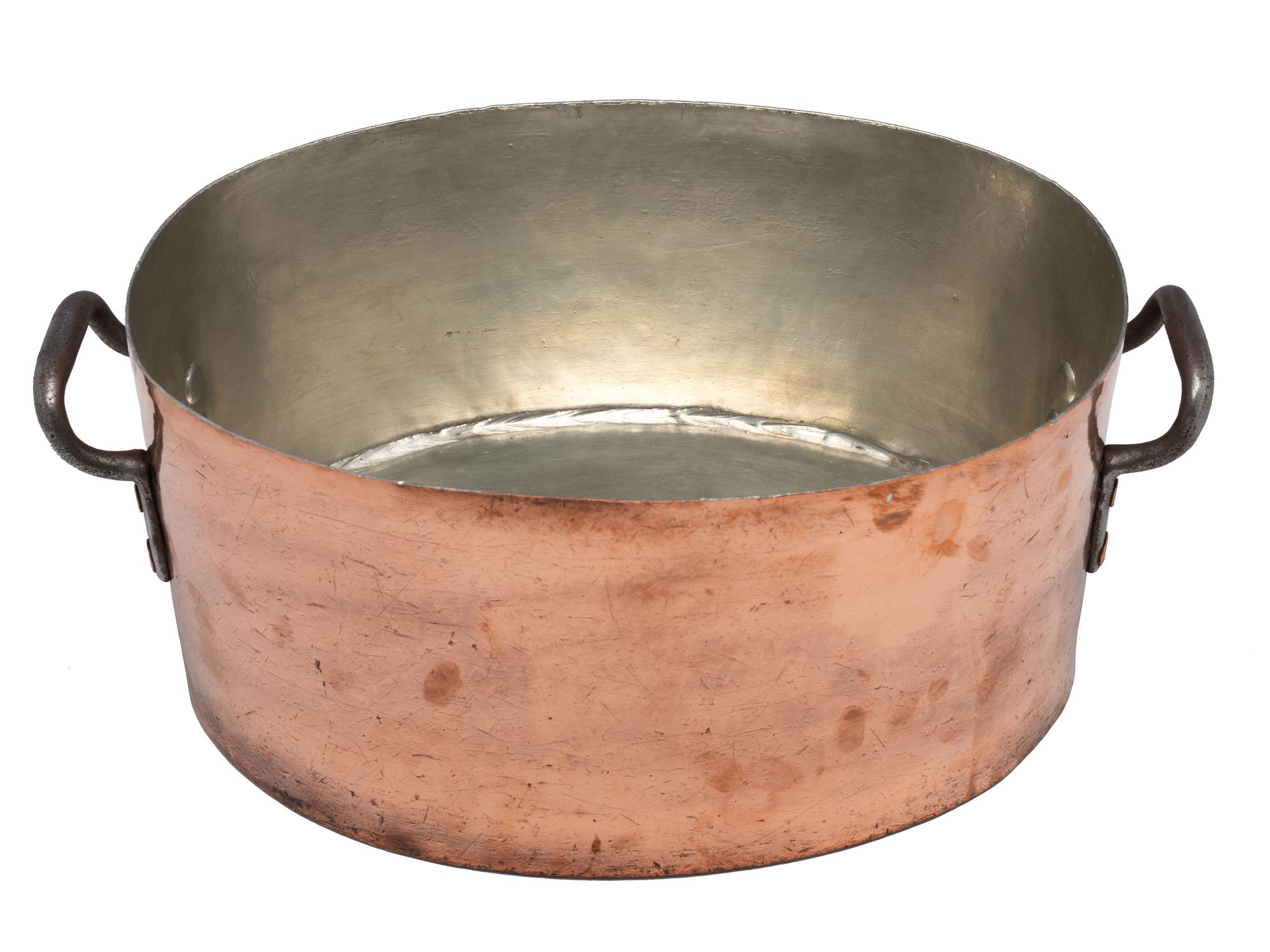 An American Oval Copper Brazier with Cover
