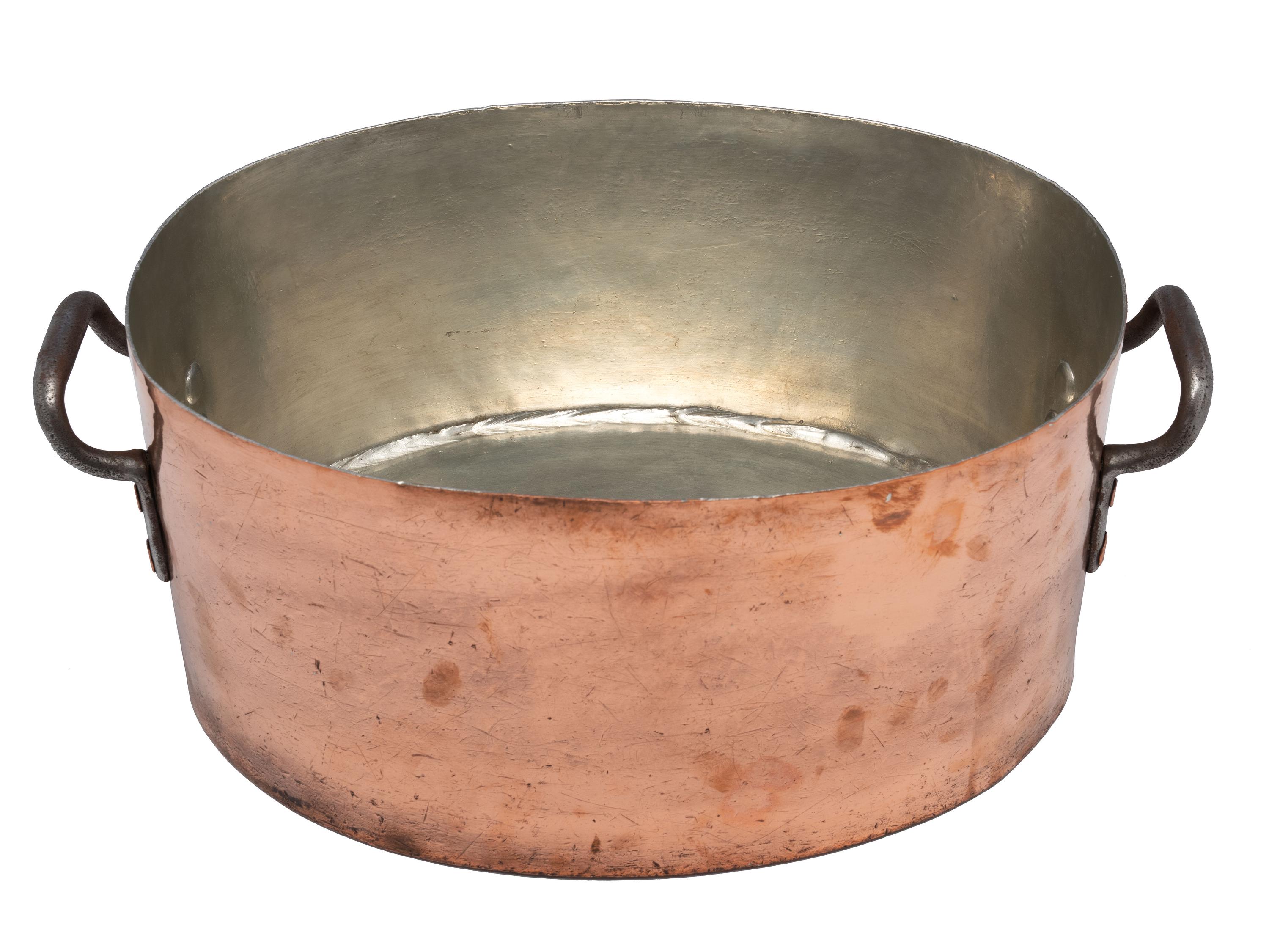 An American Oval Copper Brazier with Cover