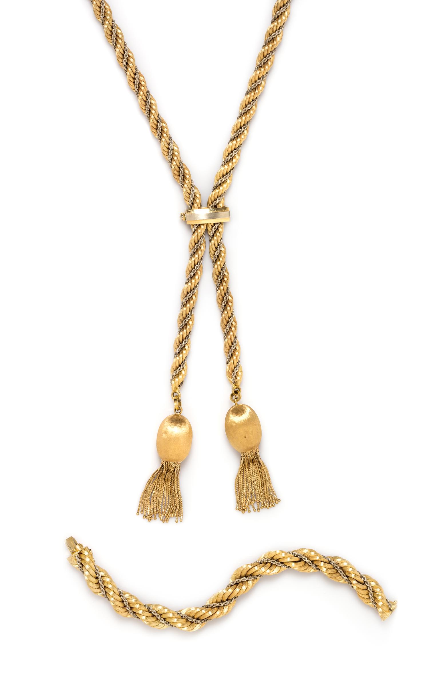 An 18 Karat Yellow Gold Demi-Parure, Italian, 136.90 dwts.