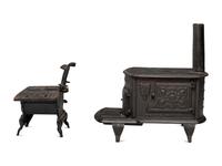 Two Salesman's Sample or Child's Toy Cast Iron Stoves