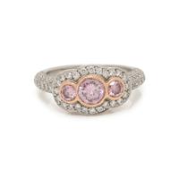 NATURAL FANCY INTENSE PURPLE-PINK DIAMOND AND DIAMOND RING
