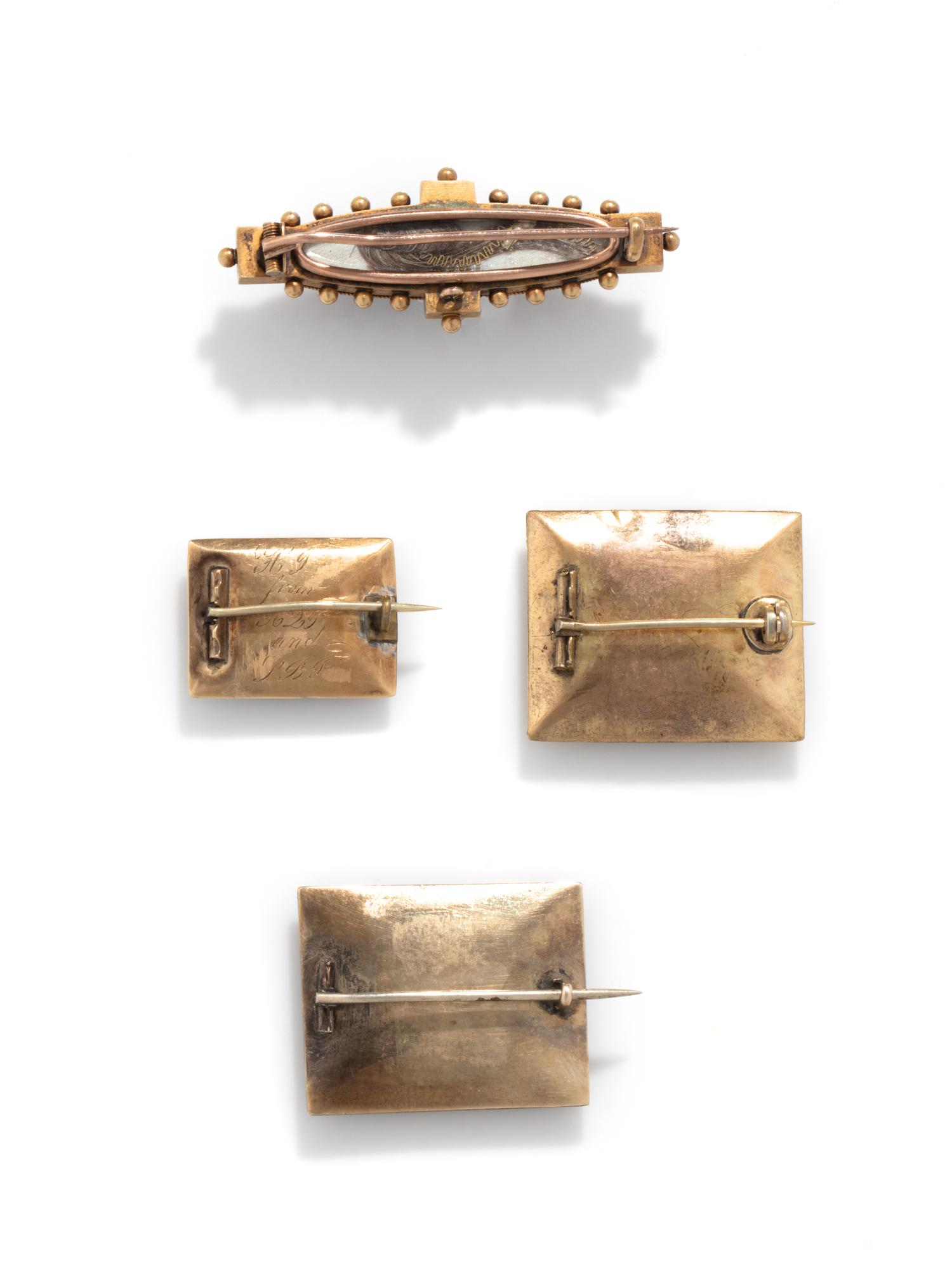 VICTORIAN, COLLECTION OF MOURNING BROOCHES