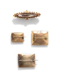 VICTORIAN, COLLECTION OF MOURNING BROOCHES