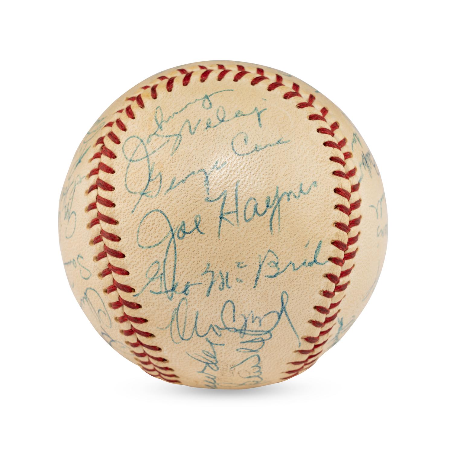 A Washington Senators Reunion Signed Autograph Baseball Including Dizzy Dean, Joe Cronin and Goose Goblin (Beckett Authentication Services)