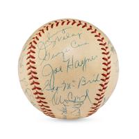A Washington Senators Reunion Signed Autograph Baseball Including Dizzy Dean, Joe Cronin and Goose Goblin (Beckett Authentication Services)