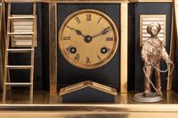 A French Gilt and Patinated Bronze and Marble Industrial Quarterdeck Automaton Clock, Andre Romain Guilmet