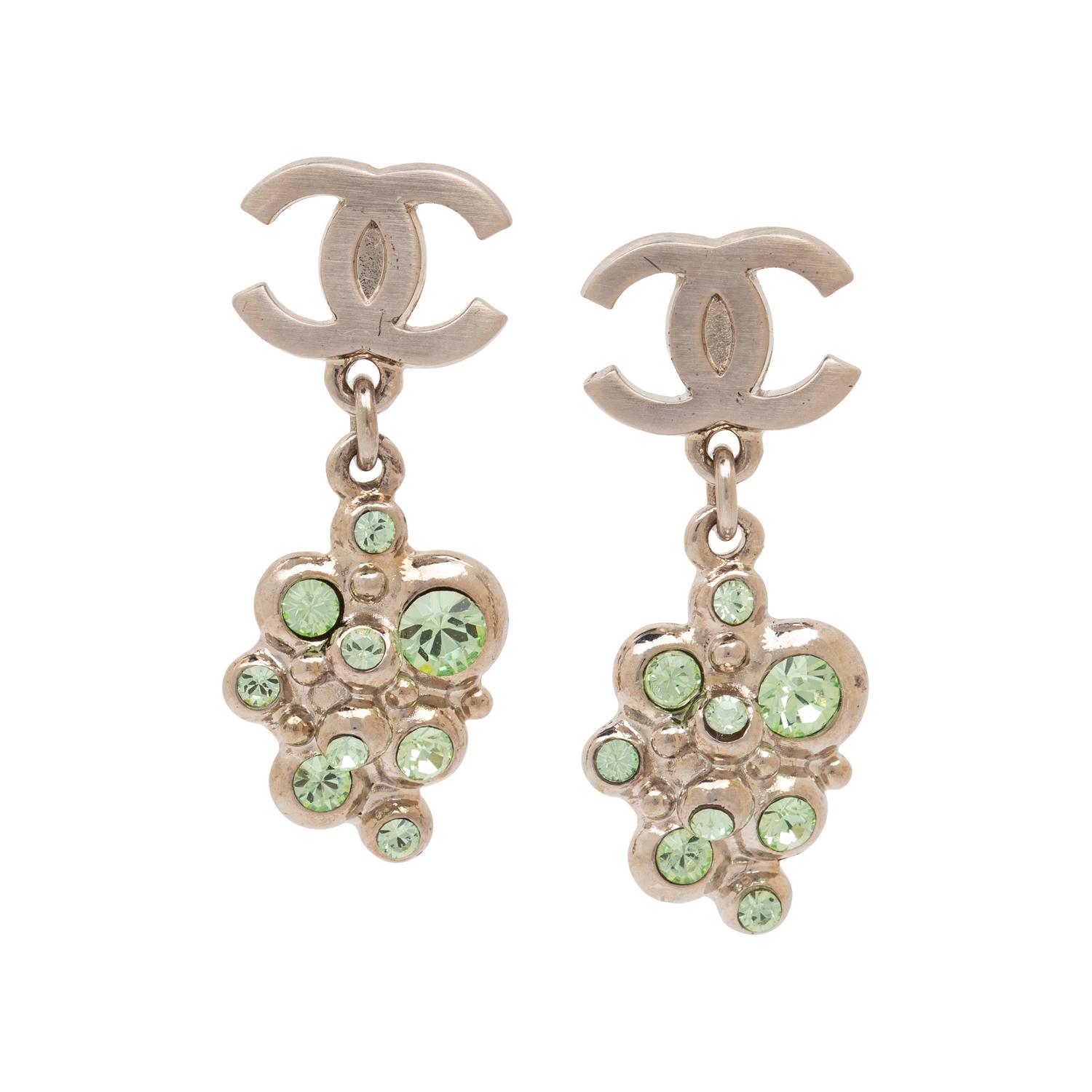 Chanel, CC & Rhinestone Drop Earrings