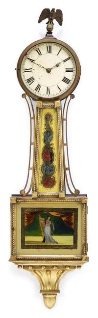 Classical giltwood eglomisé banjo clock circa 1835
