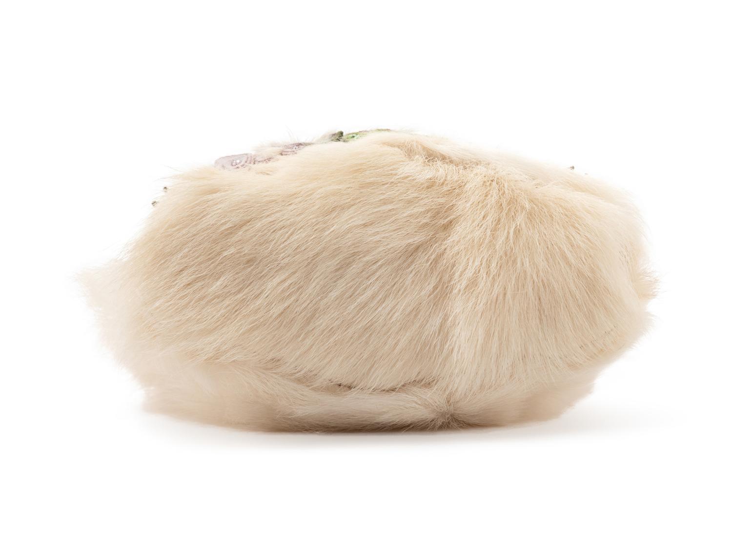 Antique fur embroidered bag