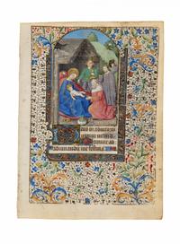 WORKSHOP OF THE MAÎTRE FRANÇOIS (FRANÇOIS LE BARBIER?) (active 1460–1480) Leaf from a Book of Hours, with Adoration of the Magi, in Latin, illuminated manuscript on parchment [France, Paris, c. 1480]