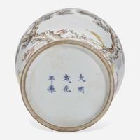 A Chinese famille rose-decorated "Deer and Crane" meiping vase 粉彩“鹿鹤”梅瓶 Chenghua six-character mark but later ????? ???????