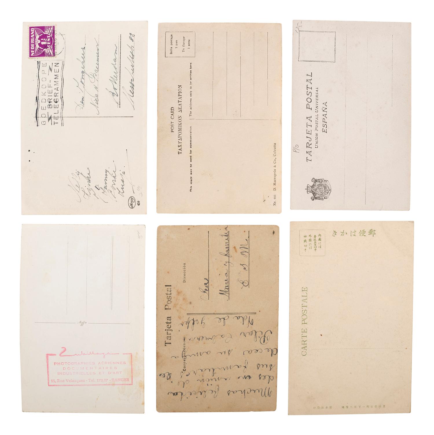 [EARLY PHOTOGRAPHY]. A group of 56 real photo postcards of performers and curious scenes and subjects from the United States and abroad, including: