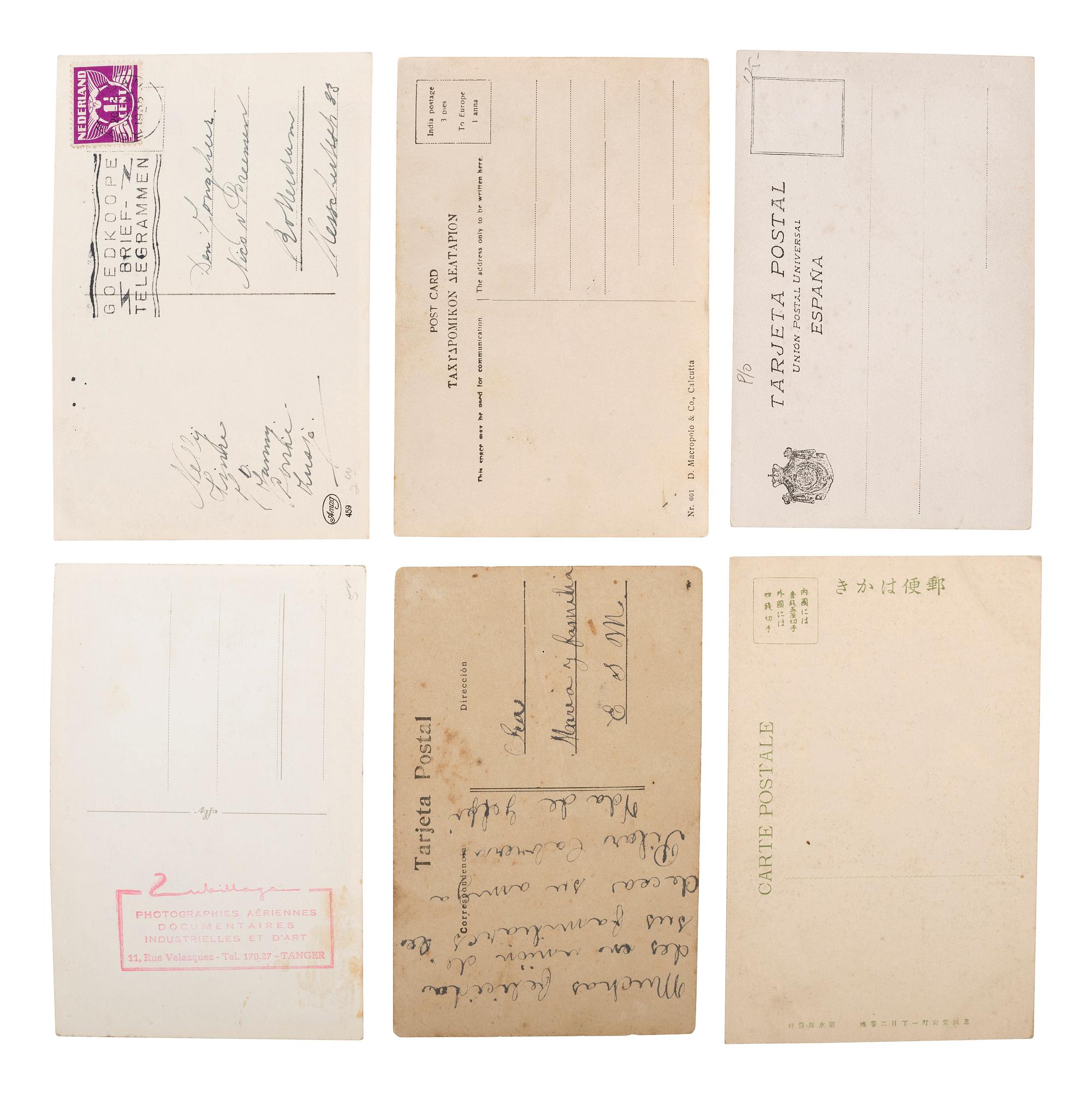 [EARLY PHOTOGRAPHY]. A group of 56 real photo postcards of performers and curious scenes and subjects from the United States and abroad, including: