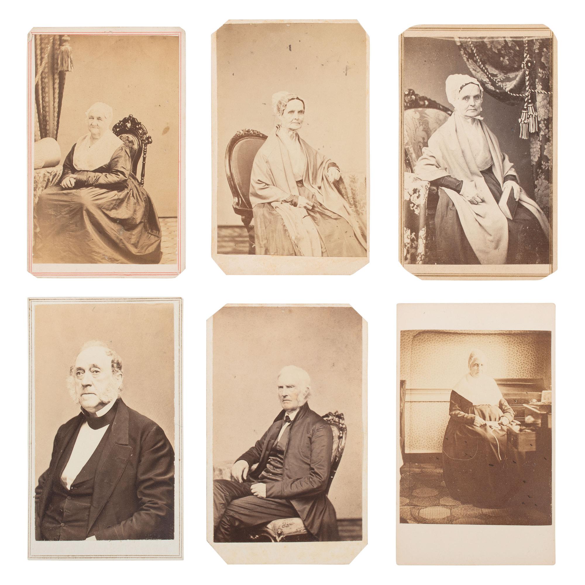 [Early Photography] Group of 19 Photographs of Quakers, incl. Lucretia Mott and Brigflatts Meeting House.