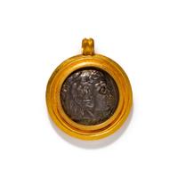 A Greek Silver Tetradrachm with Alexander the Great — Set in a gold pendant