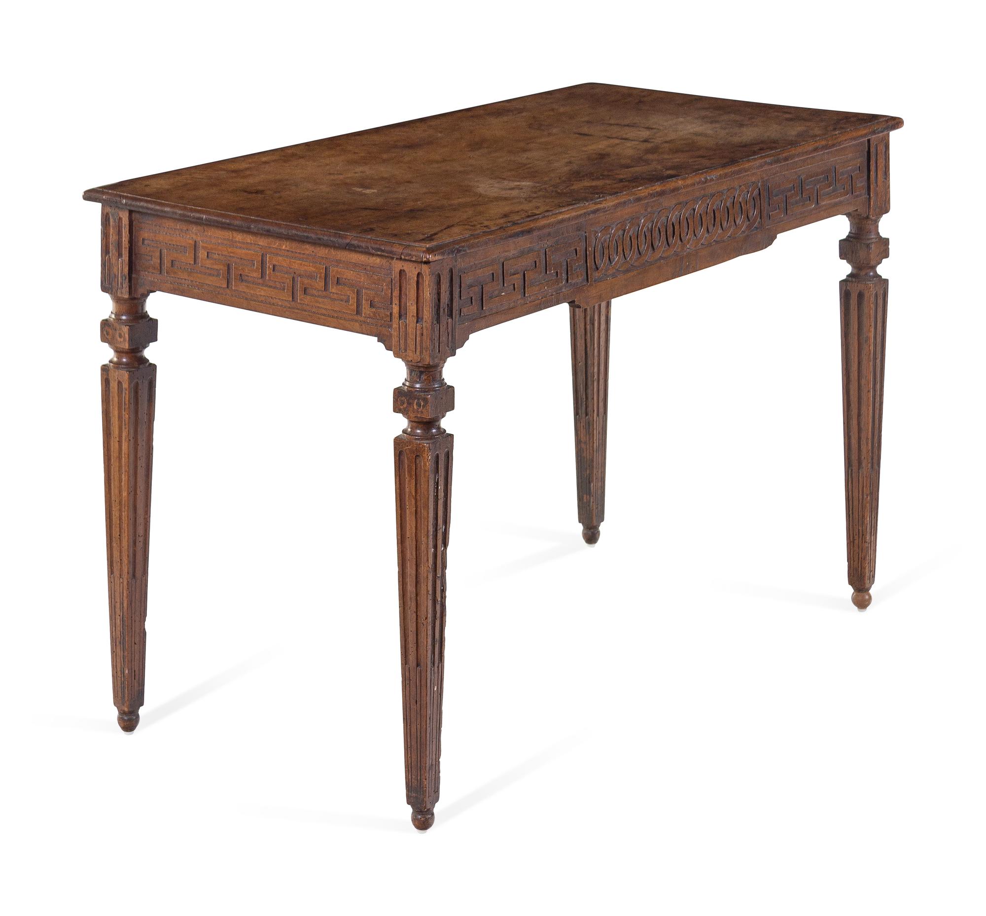 An Italian Carved Walnut Writing Desk