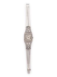 PLATINUM AND DIAMOND WRISTWATCH