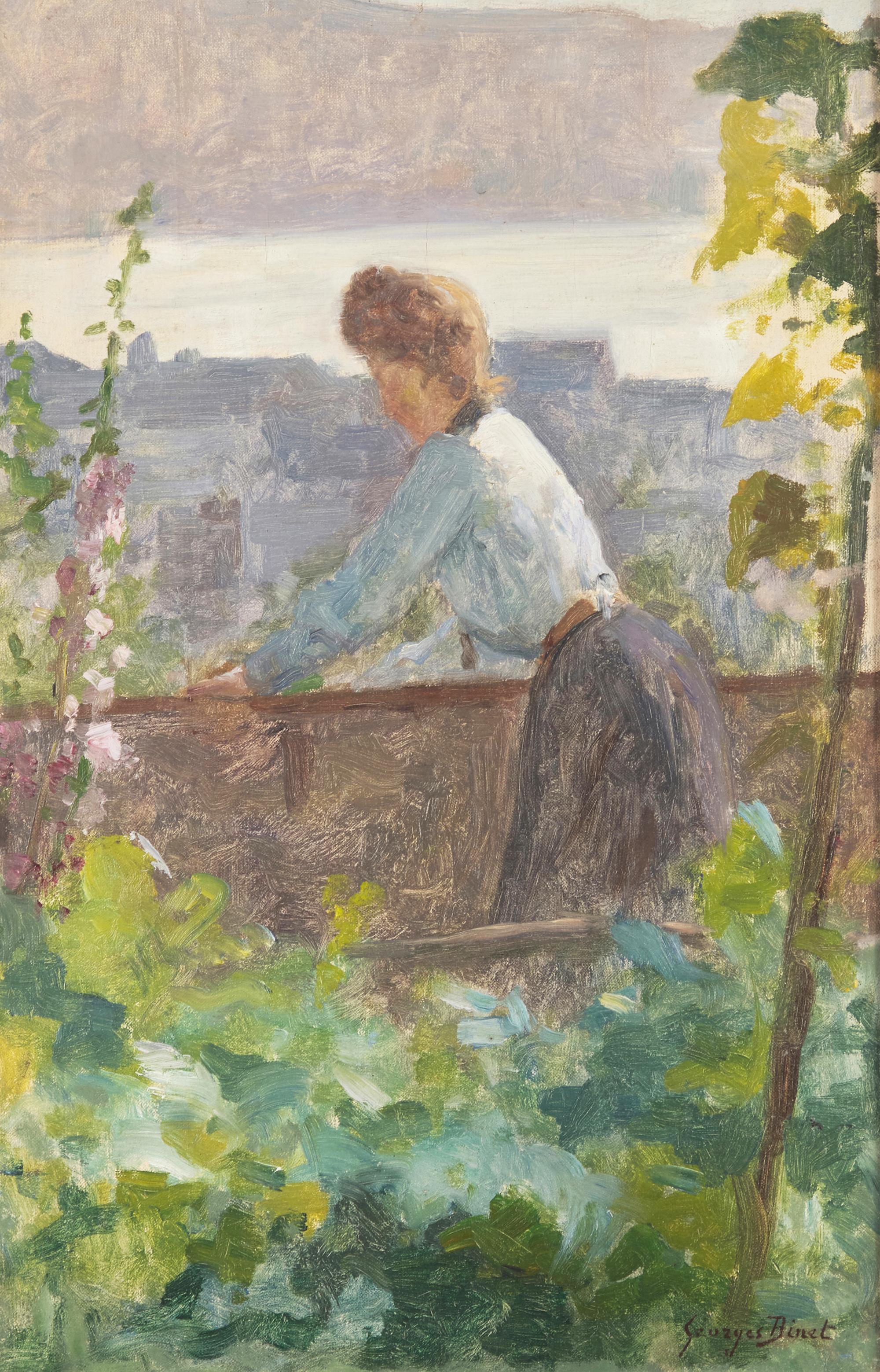 Lady at Garden Wall