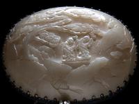 A White and Celadon Jade Mounted Silver Hand Mirror