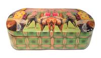 Three Assorted Decorated Wood Boxes Length of larger 20 1/4 inches.