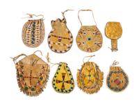 Collection of Southern Plains Pouches, including Beaded Watch Fob
