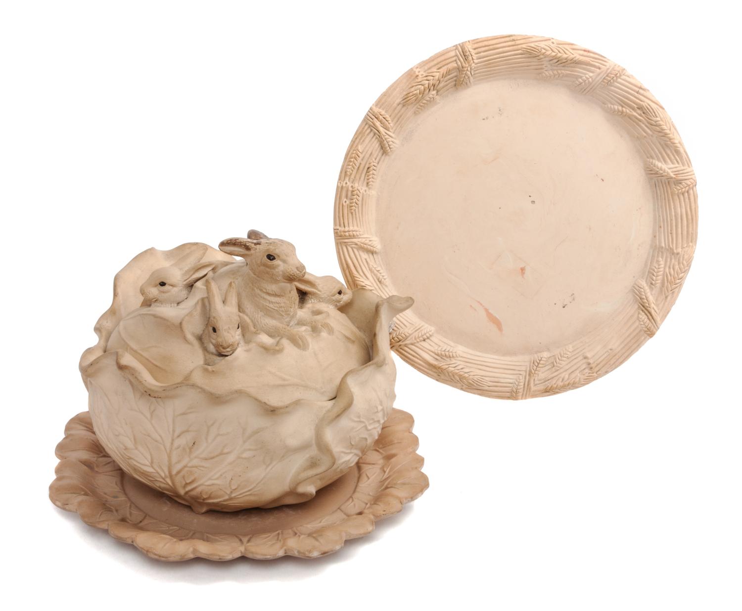 An English Creamware Covered Tureen Width of first 7 1/2 inches.