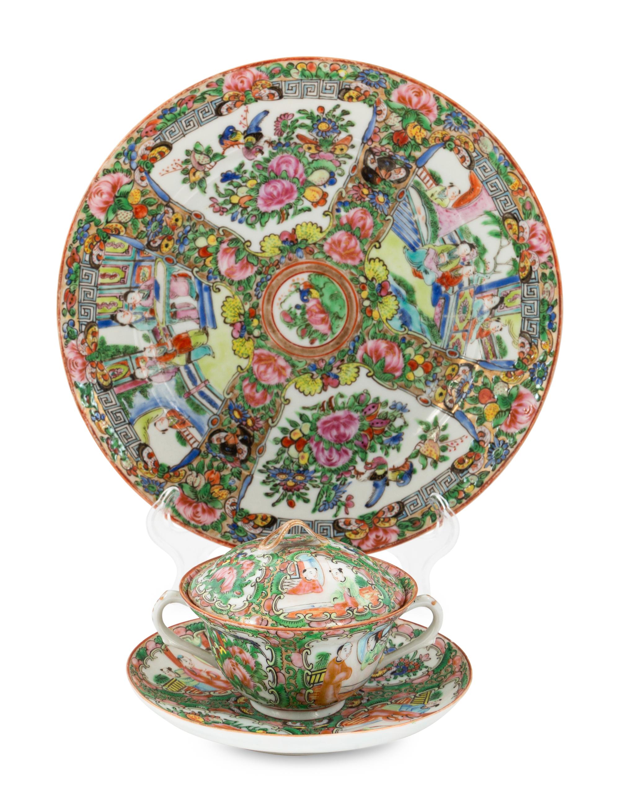 A Chinese Rose Medallion Tea Service