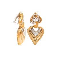 BICOLOR GOLD AND DIAMOND EARCLIPS