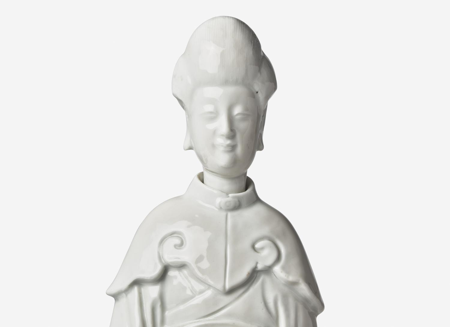 A Large Chinese Blanc De Chine Porcelain Figure of a Meiren